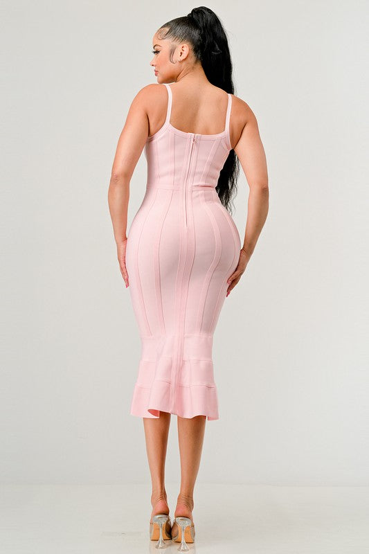 Pale pink bandage dress hotsell