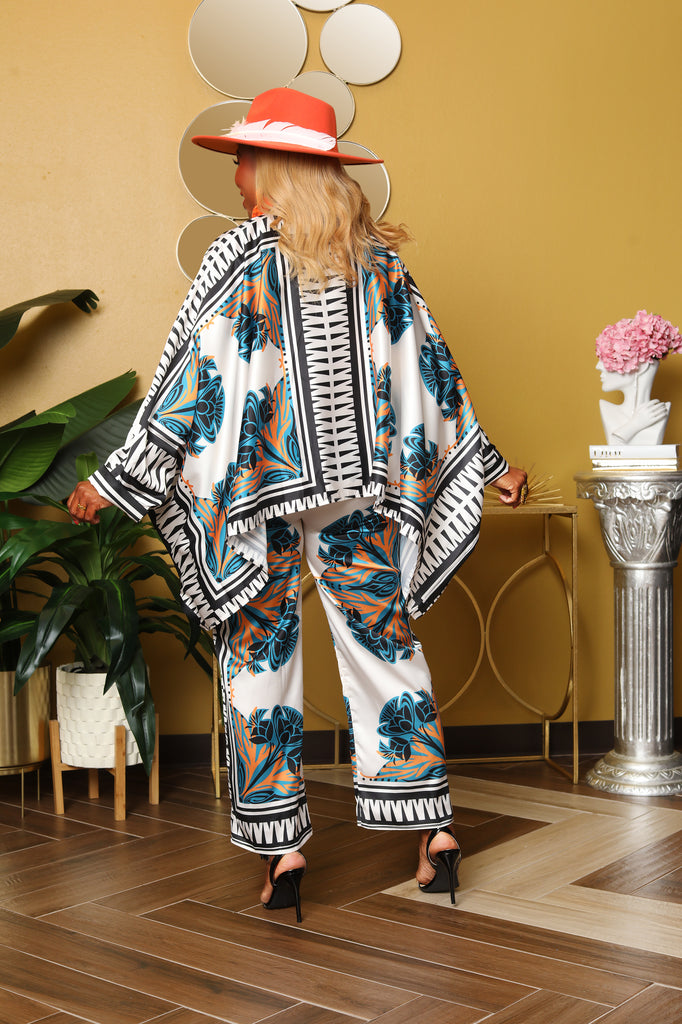 Statement Maker- Satin Poncho Pant Set - Luxe Clothing Boutique &  Accessories