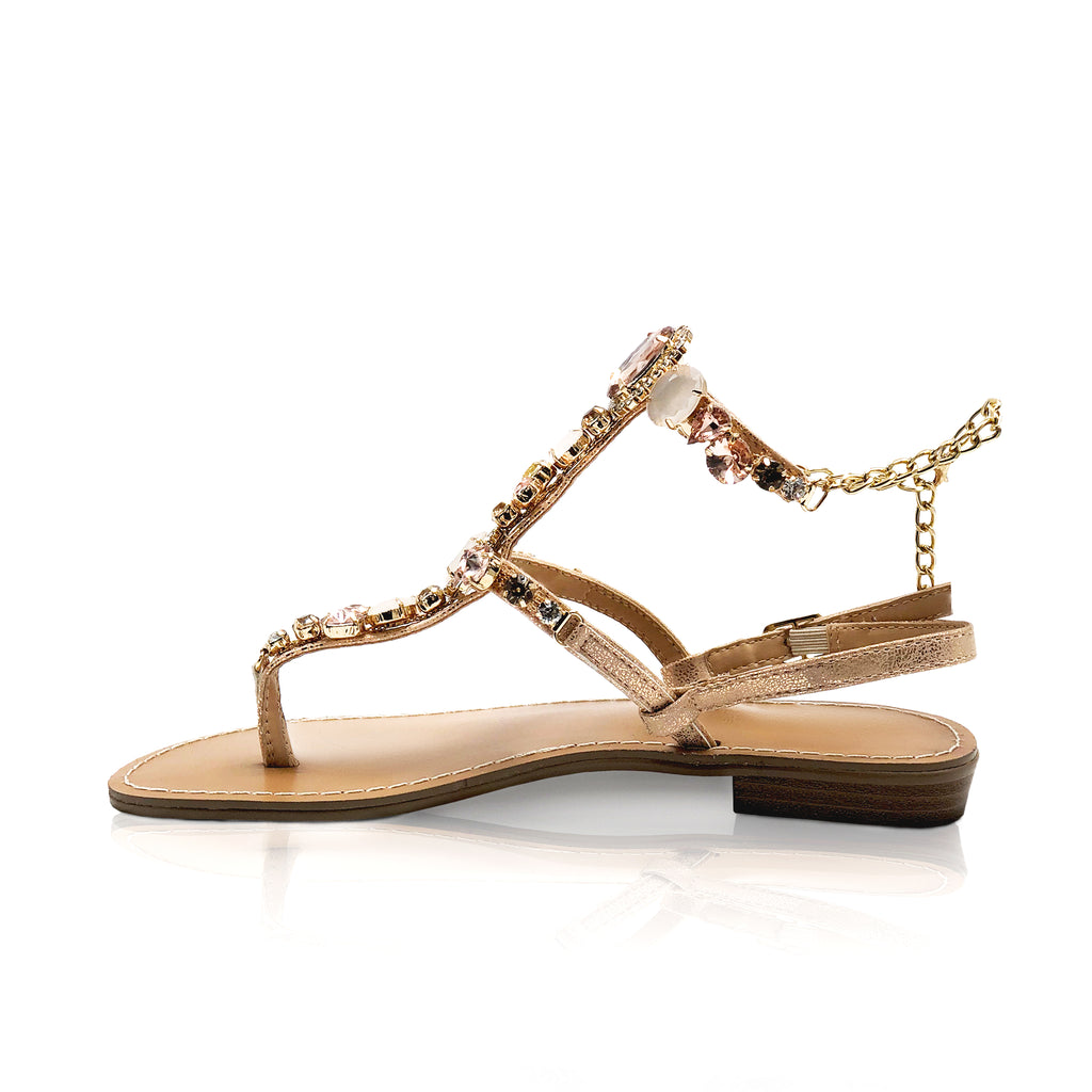 Sandals with jewels online on them